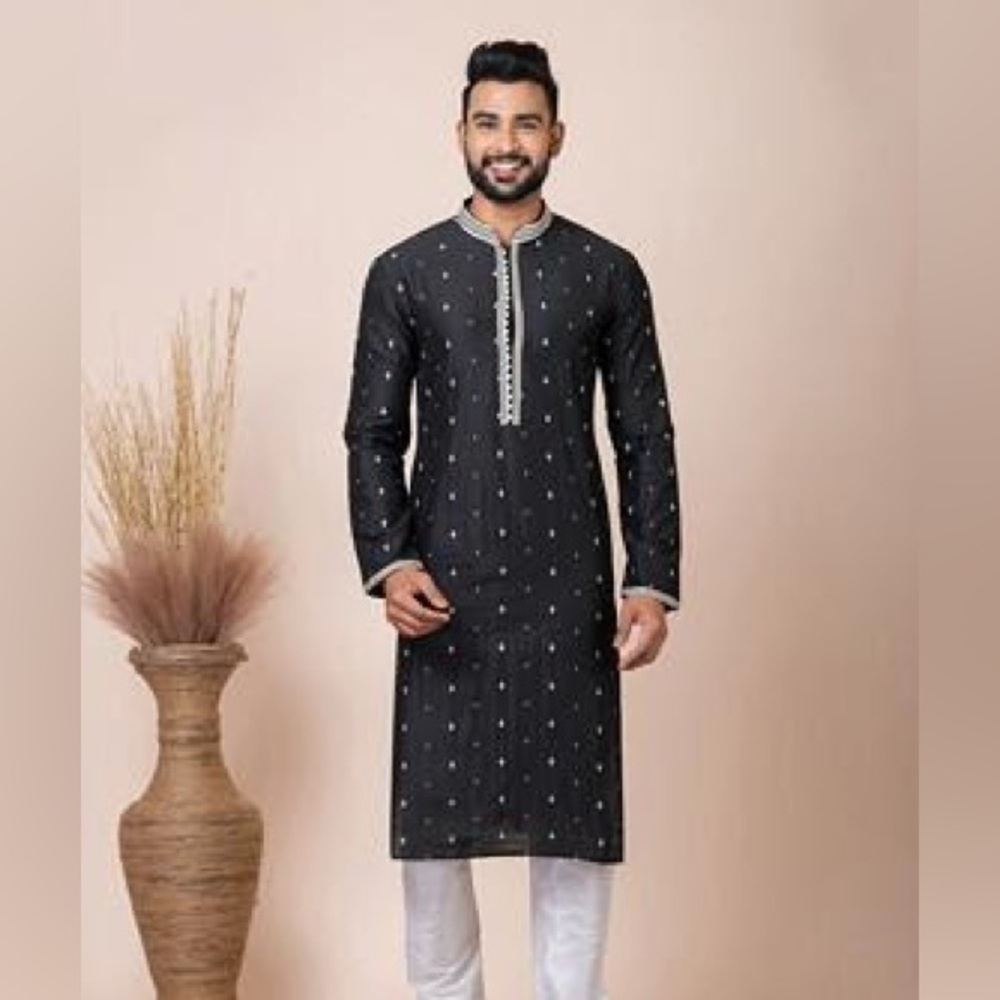 Elegant Black Men's Kurta